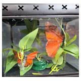 Decorative Butterfly Display Lantern and Adjustable Table Lamp