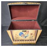 Set of 2 Decorative Chicken Storage Boxes - Wooden and Hard Case