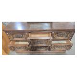 Vintage Wooden Dresser with Mirror - 76" x 60" x 18"