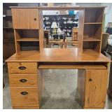 Wooden Computer Desk with Hutch and Storage - 58" H x 53" W x 23" D