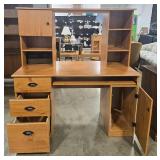 Wooden Computer Desk with Hutch and Storage - 58" H x 53" W x 23" D
