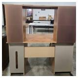 Wooden Computer Desk with Hutch and Storage - 58" H x 53" W x 23" D