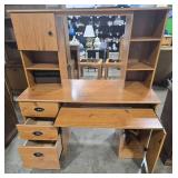 Wooden Computer Desk with Hutch and Storage - 58" H x 53" W x 23" D