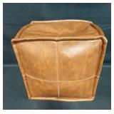 Vintage Faux Leather Square Storage Ottoman