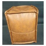 Vintage Faux Leather Square Storage Ottoman
