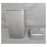 Black Plastic Trash Can with Removable Lid