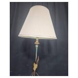 Vintage Brass and Glass Floor Lamp with Side Table - untested