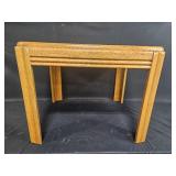 Wooden End Table with Glass Top - 20" x 25" x 22"