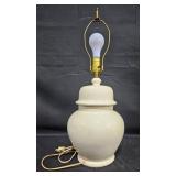 Pair of Decorative Table Lamps - Ceramic and Brass Finishes - untested