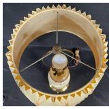 Vintage Floral Design Table Lamp with Pleated Shade - untested