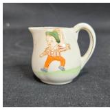 Vintage Hand Painted Nippon Tea Set with Figurines - Teapot, Creamer, and Cup