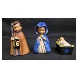 Set of 3 Vintage Goebel Christmas Figurines: Shepherd, Girl, and Infant
