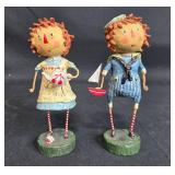 Vintage Set of 4 Handmade Rag Dolls and Decorative Figurines