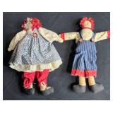 Vintage Set of 4 Handmade Rag Dolls and Decorative Figurines