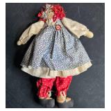 Vintage Set of 4 Handmade Rag Dolls and Decorative Figurines