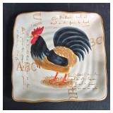 Collection of Vintage Rooster-themed Dishware and Decorative Bowls