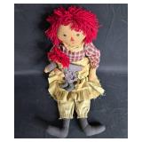 Vintage Handmade Cloth Doll Set - Mother and Child with Red Hair