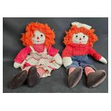 Pair of Vintage Raggedy Ann and Andy Dolls