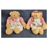 Set of 2 Vintage Plush Bears with Unique Outfits