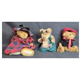 Set of 3 Collectible Bears Inc Boyds Bears - Polly Quignapple and Friends