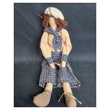 Pair of Vintage Nautical-Themed Cloth Dolls with Sailboats