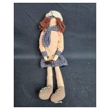 Pair of Vintage Nautical-Themed Cloth Dolls with Sailboats