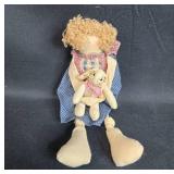 Set of 3 Handmade Fabric Dolls with Unique Outfits
