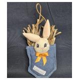 Collection of 3 Vintage Folk Art Dolls and Bunny Decor