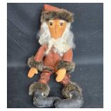 Set of 2 Vintage Folk Art Santa Dolls