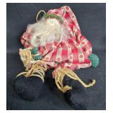 Set of 2 Vintage Folk Art Santa Dolls
