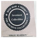 Holiday Plush Bear and Vintage Santa Doll Set