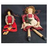 Set of 2 Handmade Decorative Dolls - Country Style