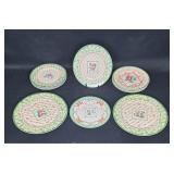 Set of 8 Vintage "Vintage Rose Andrea" Dinner Plates - Floral Design