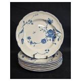 Set of 8 Nikko French Country Antoinette Blue Plates