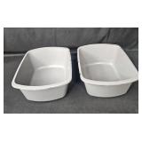 Set of 3 Gray Plastic Storage Bins with Lid