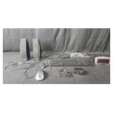 Used Computer Peripheral Bundle: Speakers, Keyboard, Mouse, and Accessories untested