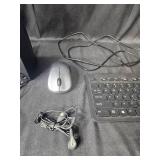 Used Computer Peripheral Bundle: Speakers, Keyboard, Mouse, and Accessories untested
