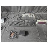 Used Computer Peripheral Bundle: Speakers, Keyboard, Mouse, and Accessories untested