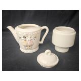 Pair of Vintage Teapots with Floral Decorations