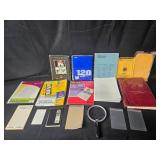 Office Supplies Lot Including Notebooks, Laminating Sheets, and Sheet Protectors