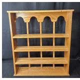 Vintage Oak Wood Display Shelf - 28" H x 25" W x 6" D