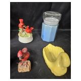 Collection of Bird-Themed Decorative Items Including Cardinals and More