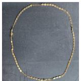 Gold Tone Link Necklace with Unique Hexagonal Design