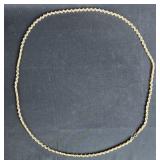 Gold Tone Necklace with Clear Crystal Accents