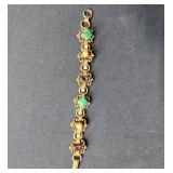 Two Vintage Bracelets with Colorful Stone Accents