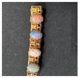 Two Vintage Bracelets with Colorful Stone Accents