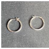 Pair of Silver Tone Hoop Earrings