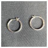 Pair of Silver Tone Hoop Earrings
