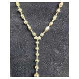 Elegant Gold Tone Beaded Necklace with Cross Pendant