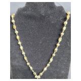 Elegant Gold Tone Beaded Necklace with Cross Pendant